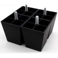 thumbnail image 6 of CoreLiving 1PC 3 Inch Plastic Furniture Legs Replacement for Sofa Couch and Coffee Table, Heavy Duty Square Furniture Feet Risers for Bed Chair Cabinet, 6 of 8
