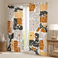 thumbnail image 2 of Homewish Gray Brown Boho Kitchen Curtains,Vintage Daisy Floral Black Out Curtains Pack of 2 (42x63 Each), 2 of 6