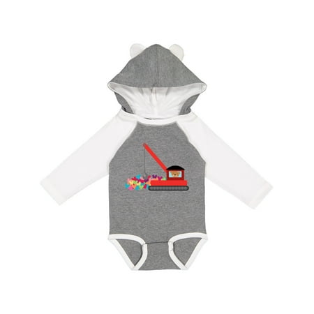 

Inktastic Valentines Day Holiday Heart Crane Gift Baby Boy or Baby Girl Long Sleeve Bodysuit