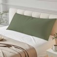 thumbnail image 4 of Green Solid Color Body Pillow Covers 20"x54", Aesthetics Contemporary Luxury Soft Brushed Microfiber Breathable Throw Pillow Covers, Pillowcase with Zipper for Couch Sofa Bedroom Living Room, 4 of 9