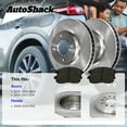 thumbnail image 3 of AutoShack Front Vented & Rear Solid Brake Rotors + Ceramic Pads 12-PC Brake Kit Replacement for 2009-2015 Honda Pilot 2007-2013 Acura MDX 2010-2013 Acura ZDX, 3 of 5