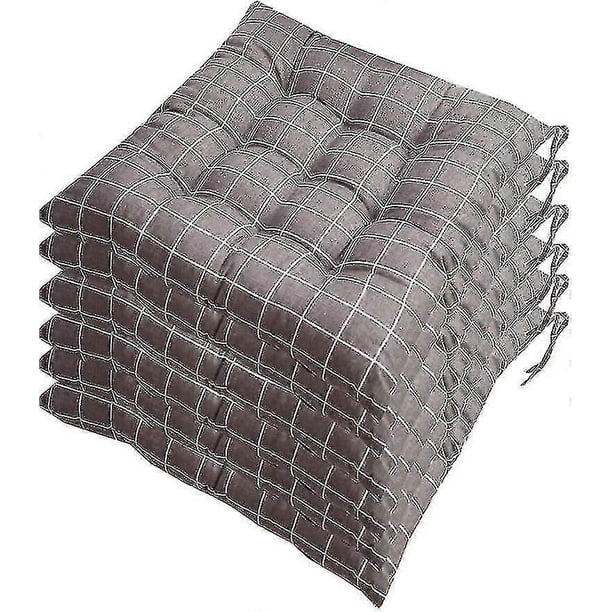 Set of 6 chair pads 40x40, Decorative cushion Chair cushion Garden cushions 12 stitches in one Different patterns, Polyester (A)