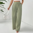 thumbnail image 5 of Xyxonk Women's Pants High Elastic Waisted Work Pants Loose Long Wide Leg Trousers with Pockets Dressy Comfy Women's Slacksight, Light Green XL, 5 of 6