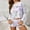 White, variant on Tejiojio Casual Women's Shorts Clearance Lady's Tie-Dye Gradient Color Leisure Suit Tops Set Long Sleeve Shorts