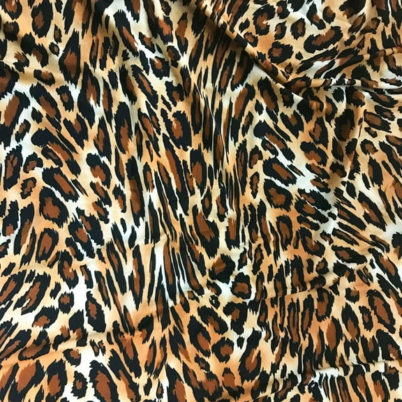 Snow Leopard Print Stretch Velvet