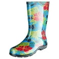 thumbnail image 2 of Sloggers Women's Boot Lug Sole Moisture Wicking Rain Boots, Wide Closed Toe Midsummer, Blue, 8, 2 of 3