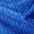 thumbnail image 5 of Exclusivo Mezcla Queen Size Flannel Fleece Blanket, Super Soft Jacquard Bed Blanket, Lightweight Fuzzy Warm for All Seasons, 90x90 Inches, Cobalt Blue, 5 of 8