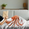 thumbnail image 3 of Crabs Soft Flannel Fleece Throw Blanket, Sea Animals Theme in Watercolor Style Effect a Big Crab on White Background Print, Cozy Plush for Indoor and Outdoor Use, 50" x 60", Vermilion, by Ambesonne, 3 of 5