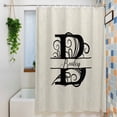 thumbnail image 3 of Letter B Waterproof Shower Curtain, 48"x72" Washable Polyester Fabric Shower Curtains for Bathroom, Monogram Words Decorative Bathtub Curtain Sets with Hooks, 3 of 9