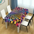 thumbnail image 4 of Yayeee Tablecloths 54" x 72" Rectangle Wrinkle Resistant Party Table Cover, Colorful Wavy Plaid, 4 of 8