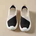 thumbnail image 6 of Women’s Color Block Breathable Knit Slip On Walking Sneakers, Lightweight Stretch Mesh Loafers, Non-Slip Textured Sole Casual Shoes A-Black 8.5(40), 6 of 6