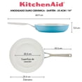 thumbnail image 4 of Sartén KitchenAid 25cm . Aluminio anodizado duro, antiadherente cerámico. Mango en acero inoxidable, color azul velvete., 4 of 6