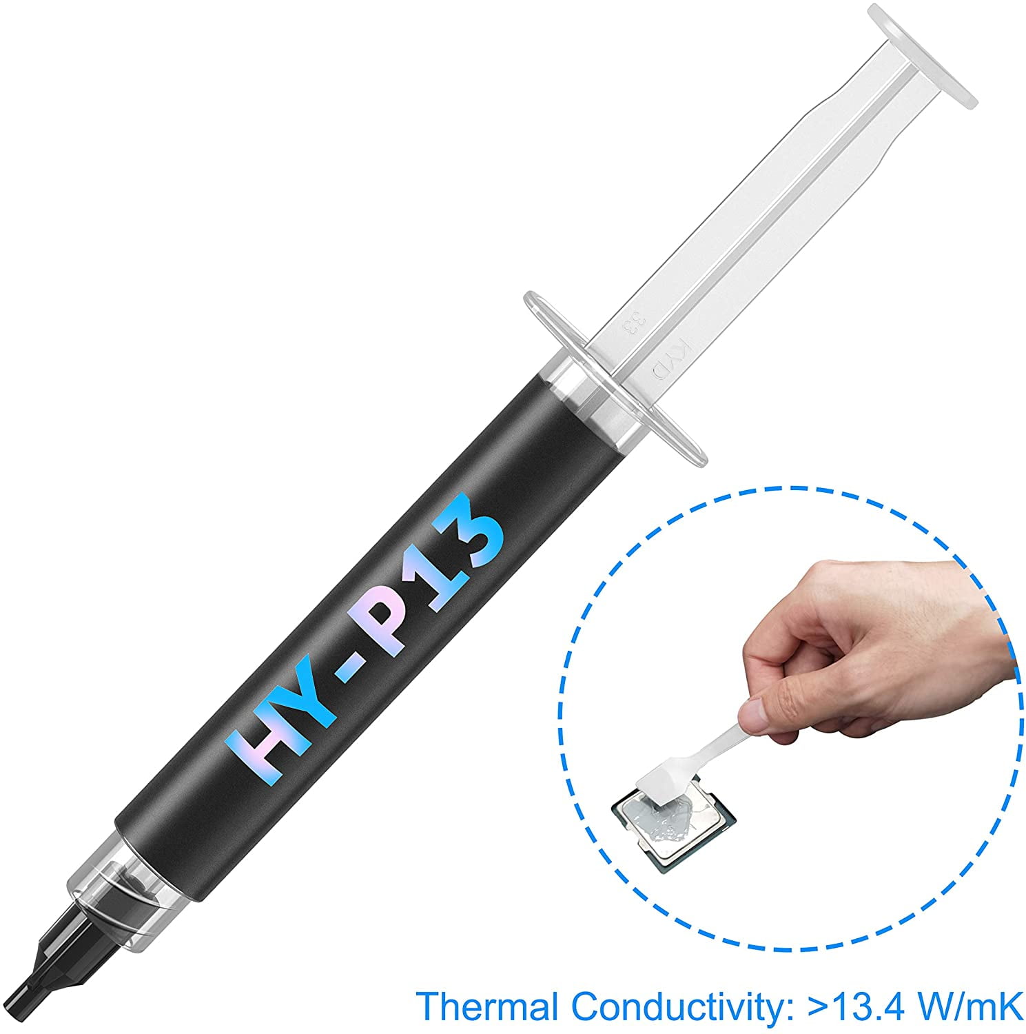 1 Grams Thermal Compound CPU for All Coolers HY-P13 Thermal Conductivity: 13.5W/m-k Thermal Paste,CPU Paste;Heatsink Past;Thermal Compound; Carbon Based High Performance Heatsink Paste