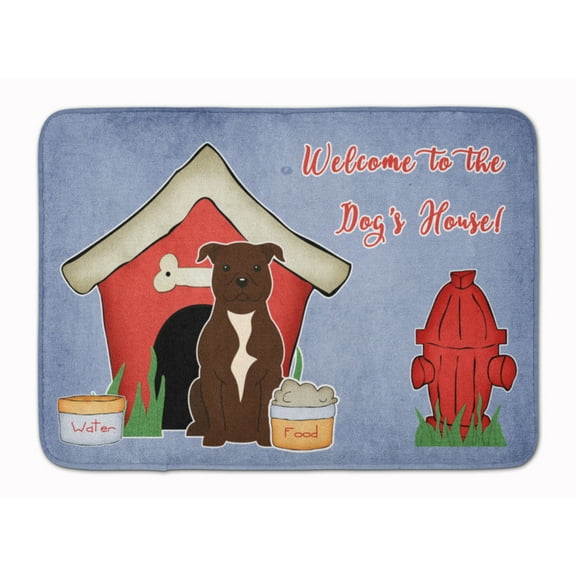Dog House Bull Terrier Chocolate Machine Washable Memory Foam Mat