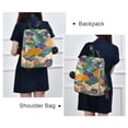 thumbnail image 4 of FORMRS Women's Travel Backpack Purse Anti-Theft Hidden Pockets Casual Shoulder Bag, Beige Floral Wave, 4 of 7