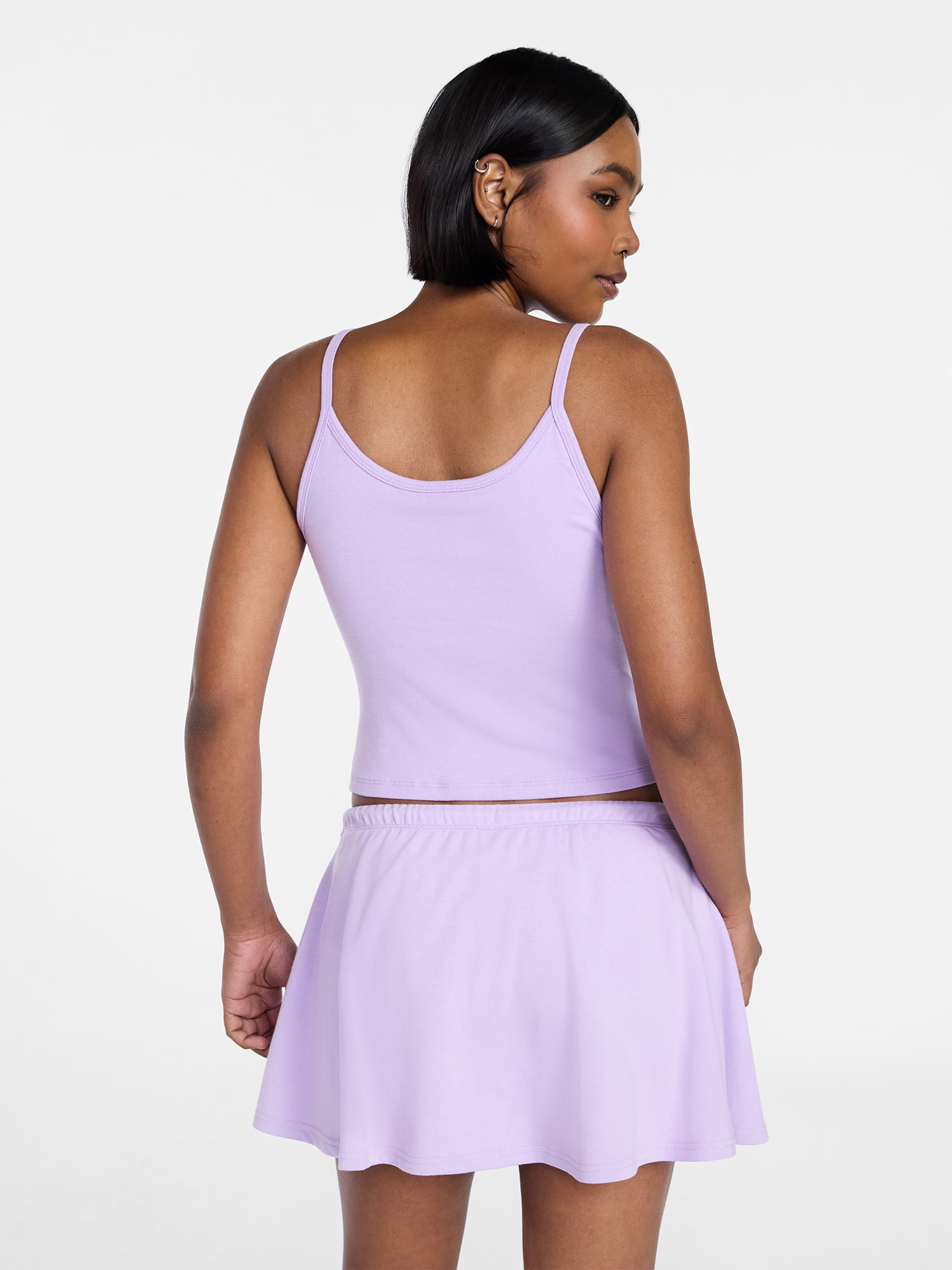 No Boundaries Cozy Sleepwear Cami and Skort Set, 2-Piece, Women’s and Women’s Plus XXS-3X