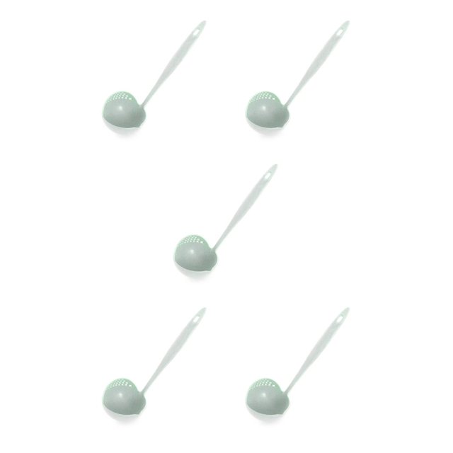 serony 2 in 1 Long Handle Strainer Cooking Colander Home Scoop Plastic Ladle Tableware green 1pcs 5Set