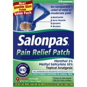 Salonpas Mild to Moderate Pain Relief Patch, Large, 9 Count