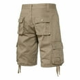 thumbnail image 6 of hoksml Men's Multi Pockets Cargo Shorts Solid Color Casual Button Zipper Classic Outdoor Hiking Shorts, 6 of 9