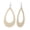 Ivory/Silver-Tone, variant on Women's Smooth Faux Leather Hollow Teardrop Dangle Pierced Earrings, Metallic Gold
