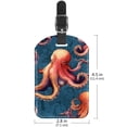 thumbnail image 6 of Square 2Pack PU Leather Octopus Cruise Luggage Tag with Privacy Cover and Name ID Tag for Travel Handbags Backpacks Luggage Tags, 6 of 6