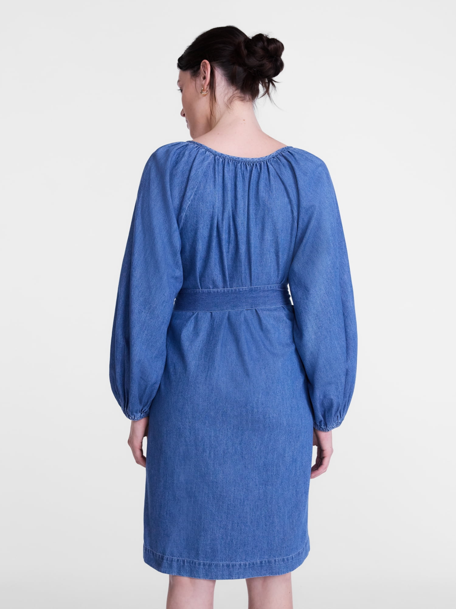 Scenario Women's and Women's Plus Mini Dress with Long Balloon Sleeves, Sizes XS-4X