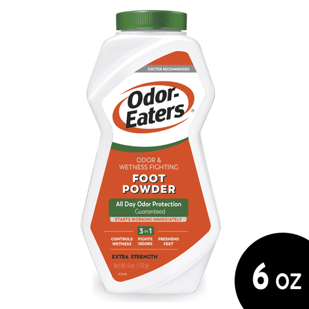 Odor-Eaters Foot Powder 6oz, Shoe Odor Eliminator, Unscented