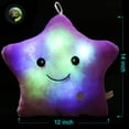 Creative Twinkle Glowing Stars Shape Plush Throw Pillow, LED Night