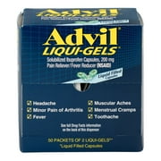 Advil Liqui-Gels Pain Reliever Refill, 2 Tablets Per Packet, Box Of 50 Packets,