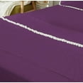 thumbnail image 7 of DNG Creations 4 Piece Pom Pom Sheet Set 100% Egyptian Cotton, White Pom-Pom Fringe Solid Pattern 18 Inch Deep Pocket ( Solid Plum - Twin ), 7 of 7