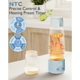 thumbnail image 3 of Portable Bottle Warmer for Breastmilk: Baby Milk Warmers with Smart Touch LED Temperature Control | Food-Grade Cordless On The Go Heating Bottles - 5 Mins Quick Milk Heating & Water 12 Ounces,Blue, 3 of 11