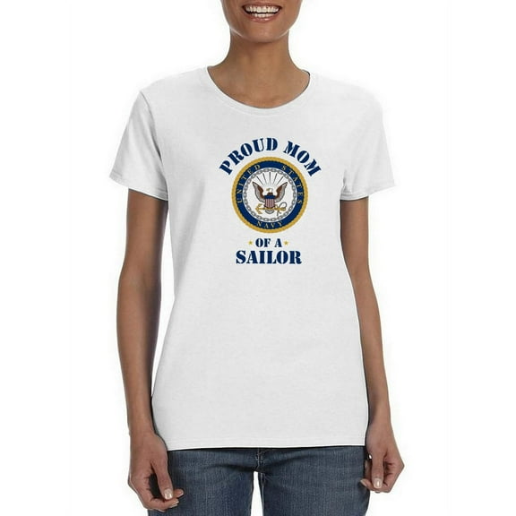 Proud Mom Of A Sailor! Shaped T-Shirt Women -Navy Designs, Female x-Large