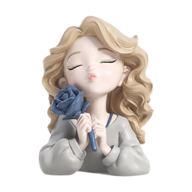 Estatua de niña de resina, miniescultura de adorno de niña moderna para escritorio, hogar, oficina, escritorio, entrada, sala de estar, decoración del