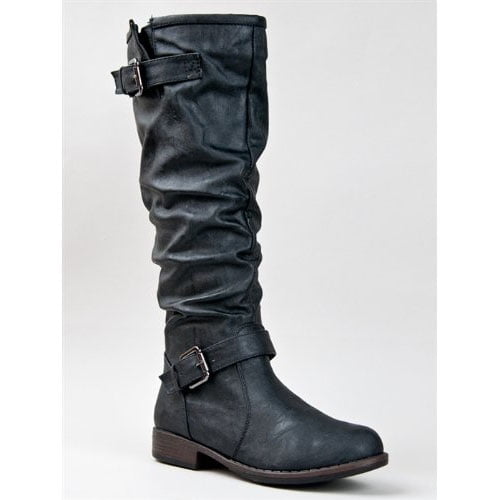 Bamboo Women MONTAGE02N boots, Black PU 