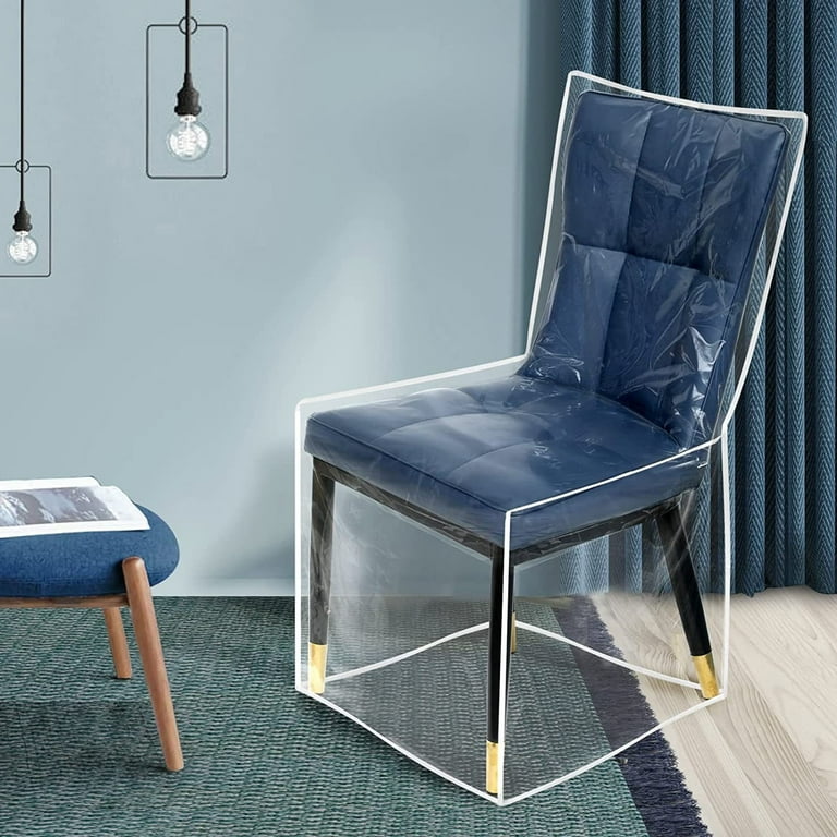 Plastic Chair Covers Seat Protectors Set of 4 27.5 x 22 Inches Clear Vinyl Dining Room Chairs Protector Waterproof Transparent Cover Laminate