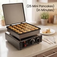 thumbnail image 2 of Commercial Mini Dutch Poffertjes Maker, 25-Hole Non-Stick Griddle, 110V 900W Stainless Steel Baker with Adjustable 50-300℃ Temp, Waterproof Switch for Food Carts & Home Breakfast, 2 of 12