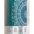 thumbnail image 6 of Sheer Curtains 84 inches Long 2 Panels Set Teal Blue Bohemian Light Filtering Sheer Drapes Rod Pocket Window Curtains for Living Room/Bedroom, Retro Man-dala Pattern White, 6 of 8