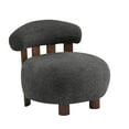 thumbnail image 3 of Christopher Knight Home Modern Boucle Slipper Accent Chair with Upholstered Plush Seat, Wood Legs, Dark Gray, 3 of 9