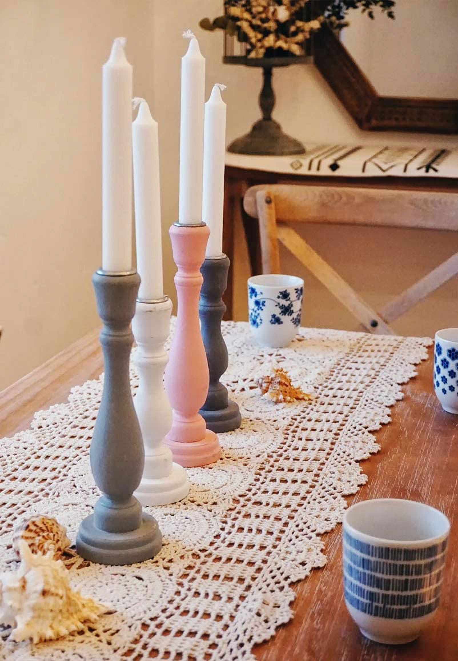 WCHUANG Rectangular Cotton Handmade Crochet Lace Table Runner Doilies Table Dresser Scarf Décor
