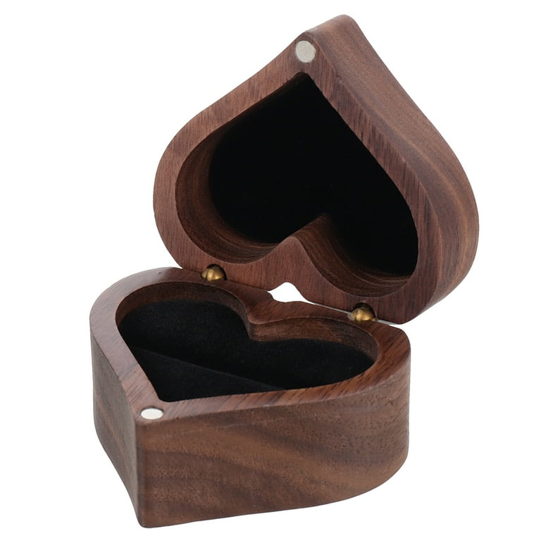 Heart Shaped Wooden Box With Sliding Lid Wood Engagement Ring Box Small  Unfinished Wood Box Keepsake Box Proposal Box Eco Gift Box 