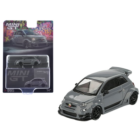 ABARTH 595 #49 "LB-Works x Abas Works" Gray Limited Edition 1/64 Diecast Model Car by Mini GT