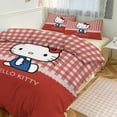 thumbnail image 6 of Hello Kitty Duvet Cover Set 3-Piece Bedding Set Soft Warm And Comfortable Soft Bed Set with 1 Duvet Cover And 2 Pillowcases for Bedroom All Season 90"x90", 6 of 7