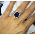 thumbnail image 6 of HeartsAndYou 4ct Natural Sapphire & Diamond Ring Split Shank Halo 100% 14k SOLID White Gold, 6 of 8