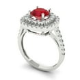 thumbnail image 2 of Solitaire with Accents Engagement Ring for Women - 1.615ct Simulated Ruby in 14K White Gold Promise Ring, 2 of 6
