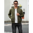 thumbnail image 3 of Colsmile Men's Faux Suede Bomber Jacket, Casual Lightweight Vintage Varsity Coat Zip Up Outerwear, 3 of 8