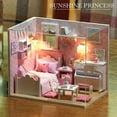 thumbnail image 4 of 3D DIY casa de muñecas en miniatura muebles de montaje de madera cabaña decoración de habitación hecha a mano Hugtrwg Para estrenar, 4 of 7