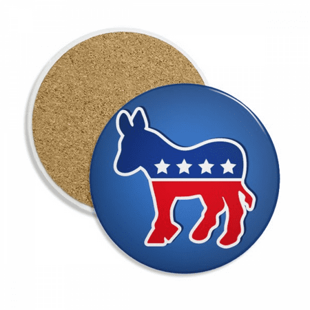 

America Donkey Emblem Democratic Party Coaster Cup Mug Tabletop Protection Absorbent Stone