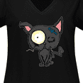 thumbnail image 4 of Inktastic Goth Animals Pets Black Cat Women's Plus Size V-Neck T-Shirt, 4 of 5