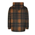thumbnail image 4 of Winter Hooded Jackets for Women Trendy Plaid Long Sleeve Coats Warm Flannel Shacket Casual Zip up Outerwear New Women Plus Size Light Raincoat Style B-2 Brown L, 4 of 6