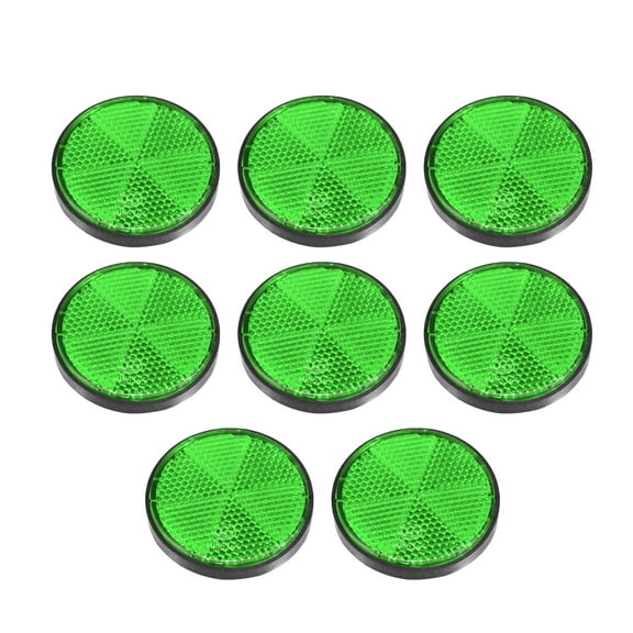 Unique Bargains 8 Pcs Round Rear Reflectors Screw on Safety Spoke Reflective Gate Posts Reflector for Motorcycle Green